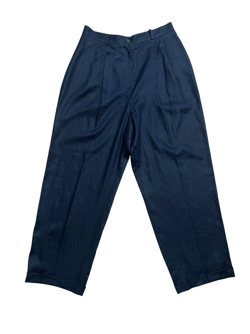 Vintage Ralph Lauren Navy High-Waist Pleated Trousers 10